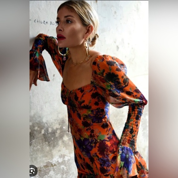 Rat & Boa Naomi Mini Dress Orange Size Medium - Picture 5 of 12